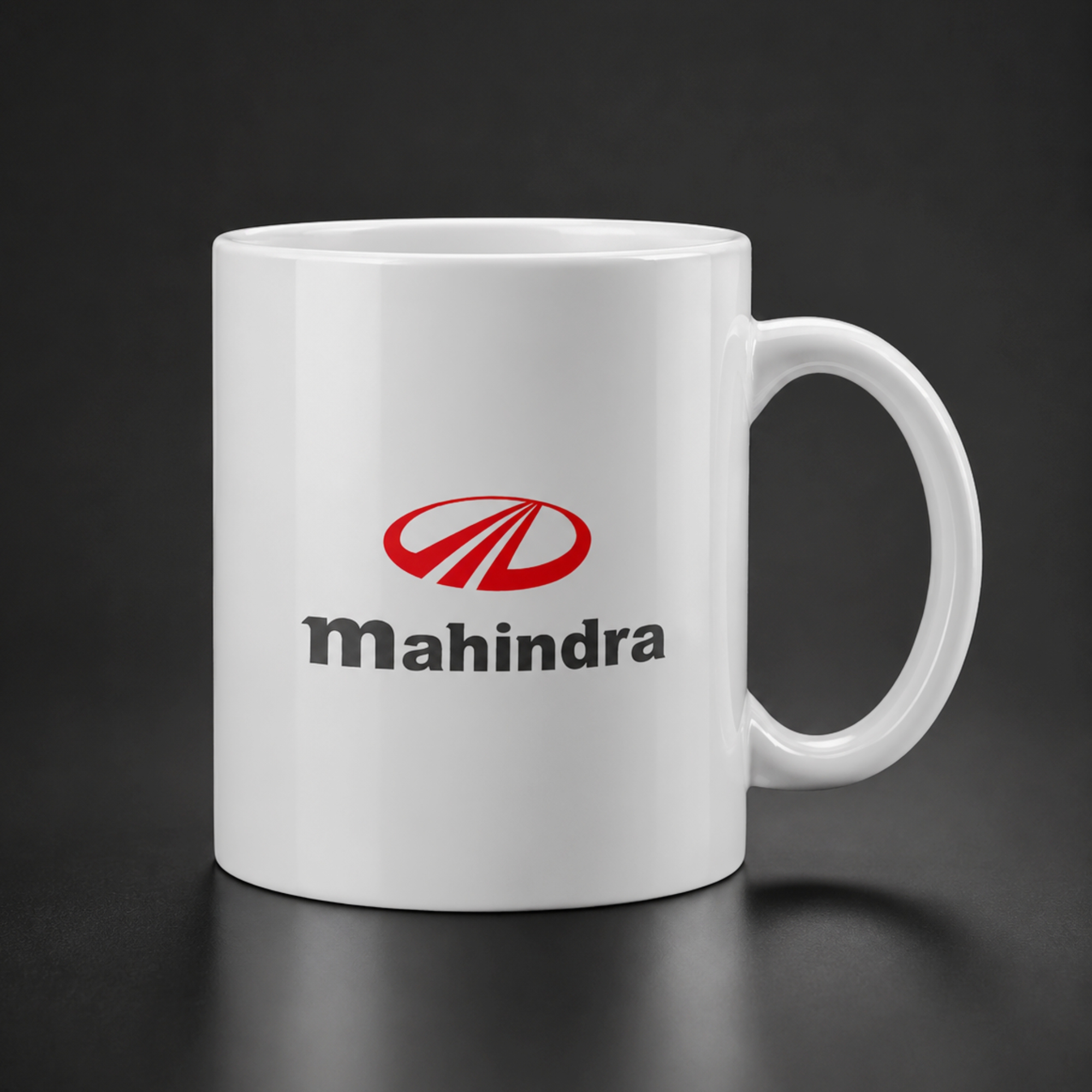 Custom Mahindra branded ceramic mug by Rishon Ceramic