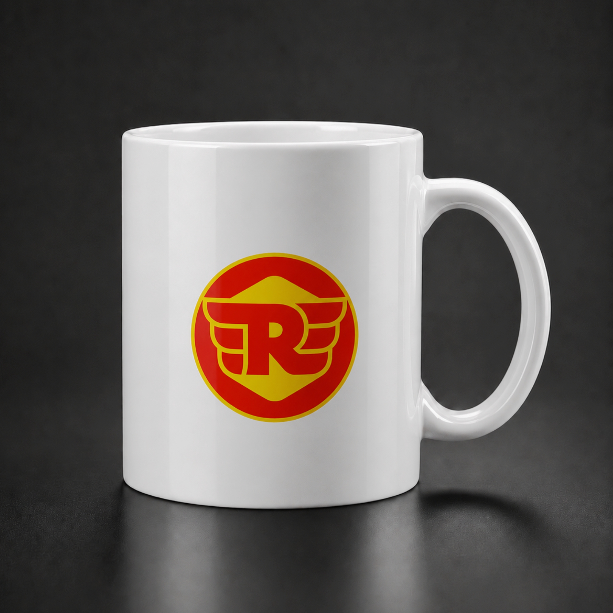 Custom Royal Enfield branded ceramic mug by Rishon Ceramic