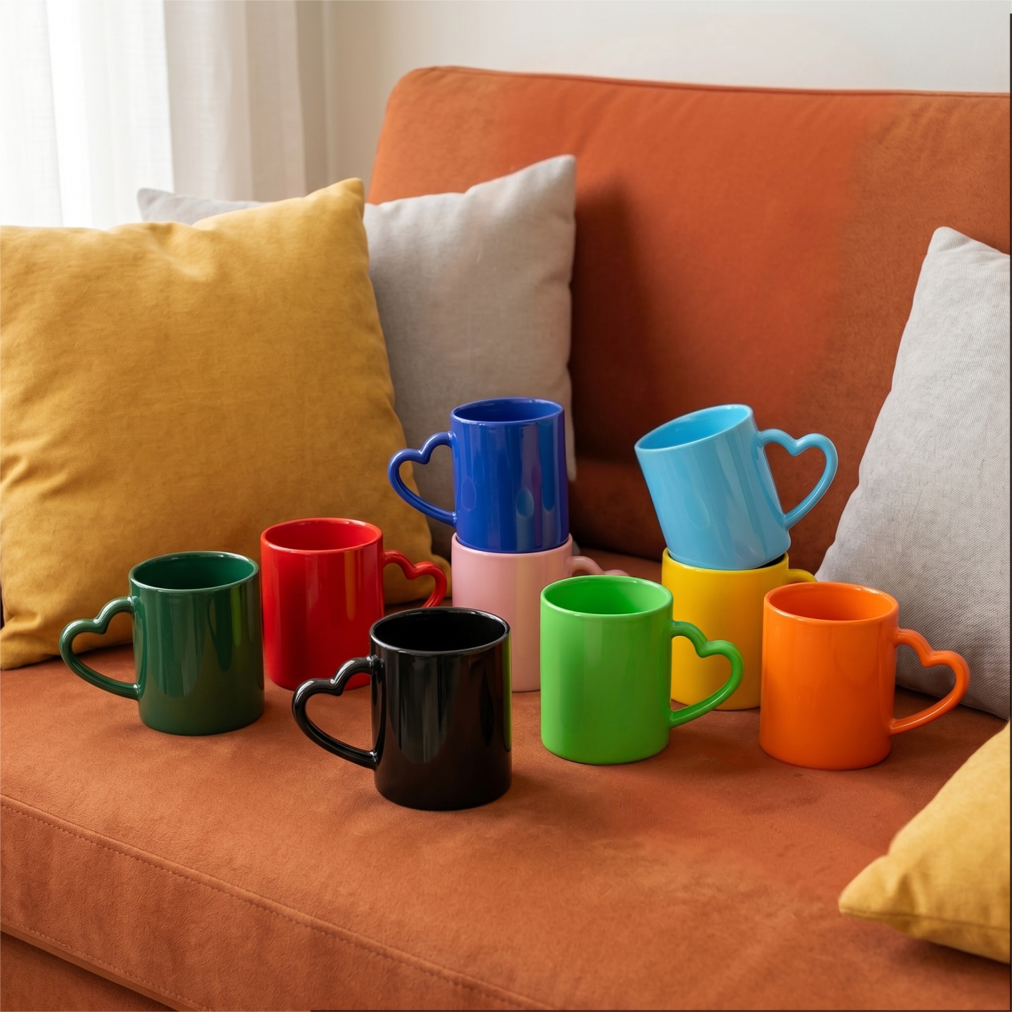 Full Color Heart Handle Sublimation Mug